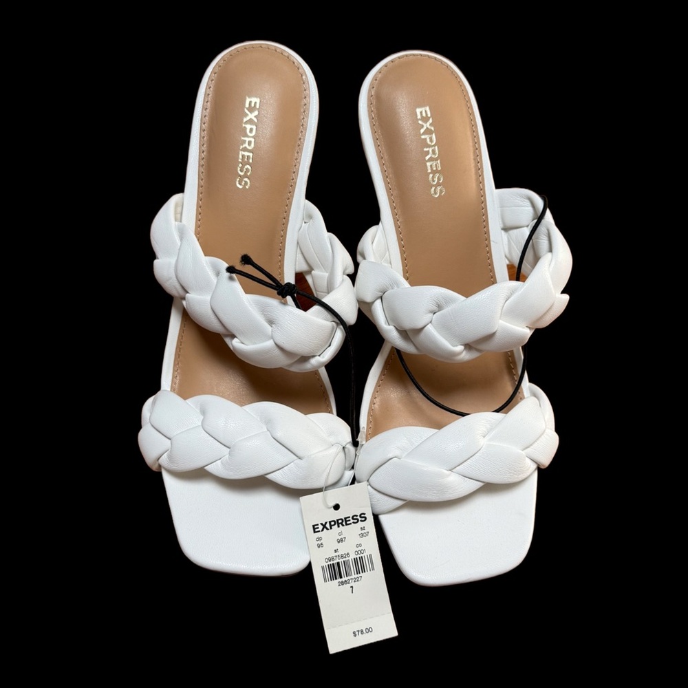 Brand New Express White Knotted Strap Sandals